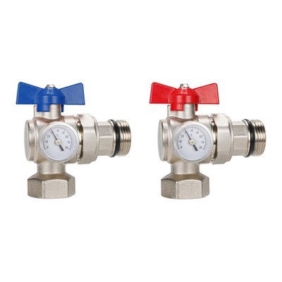 Γωνιακή σφαιρική βαλβίδα με μετρητή